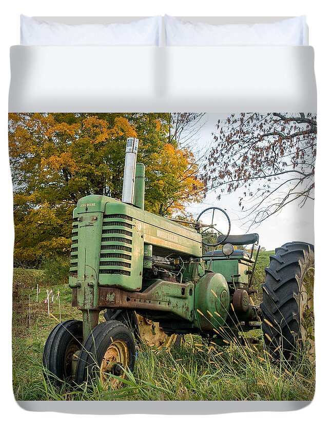 Vintage John Deere Tractor Reading Vermont Duvet Cover For Sale