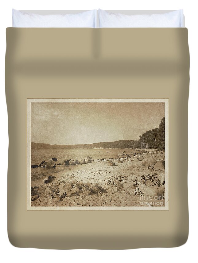 Michigan Duvet Cover featuring the photograph Vintage Lake Superior by Phil Perkins