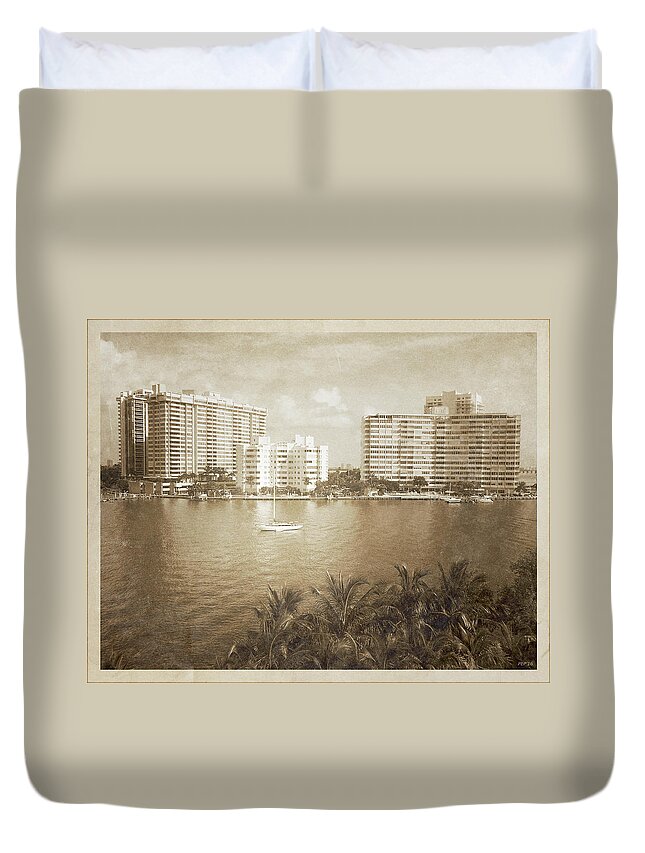 Miami Beach Duvet Cover featuring the photograph Vintage Miami Beach by Phil Perkins