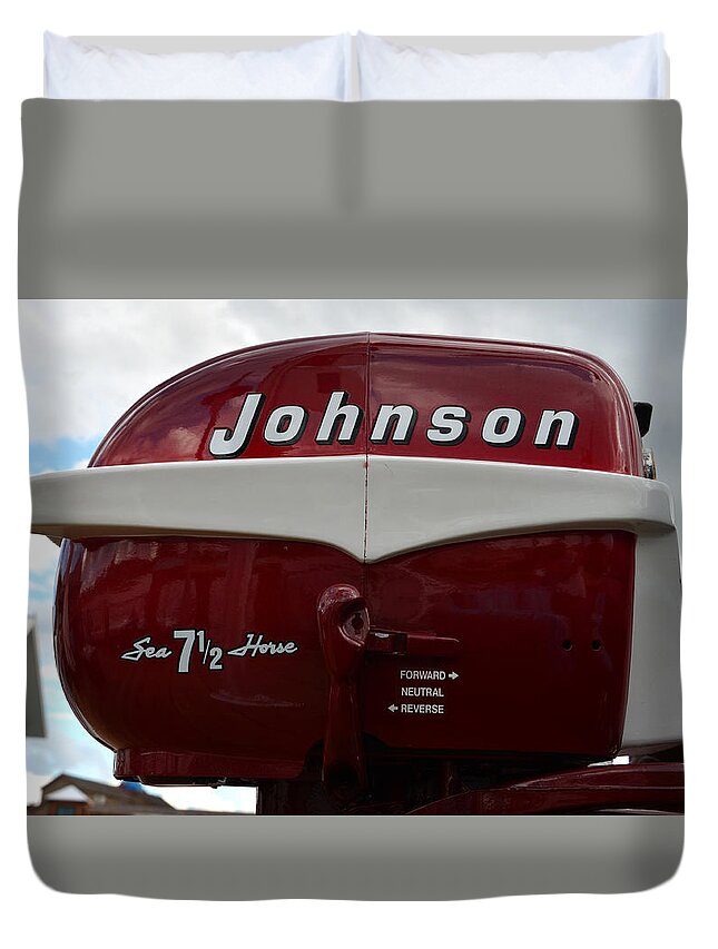 Vintage Johnson Outboard Motor Duvet Cover featuring the photograph Vintage Johnson outboard by David Lee Thompson