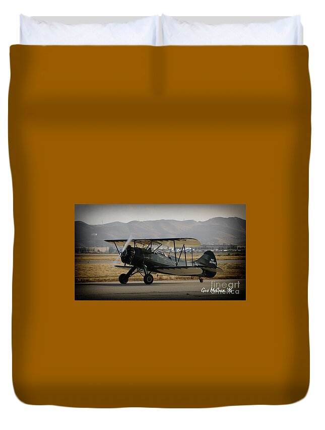 Airplane Duvet Cover featuring the photograph Vintage Two Seater by Gus McCrea