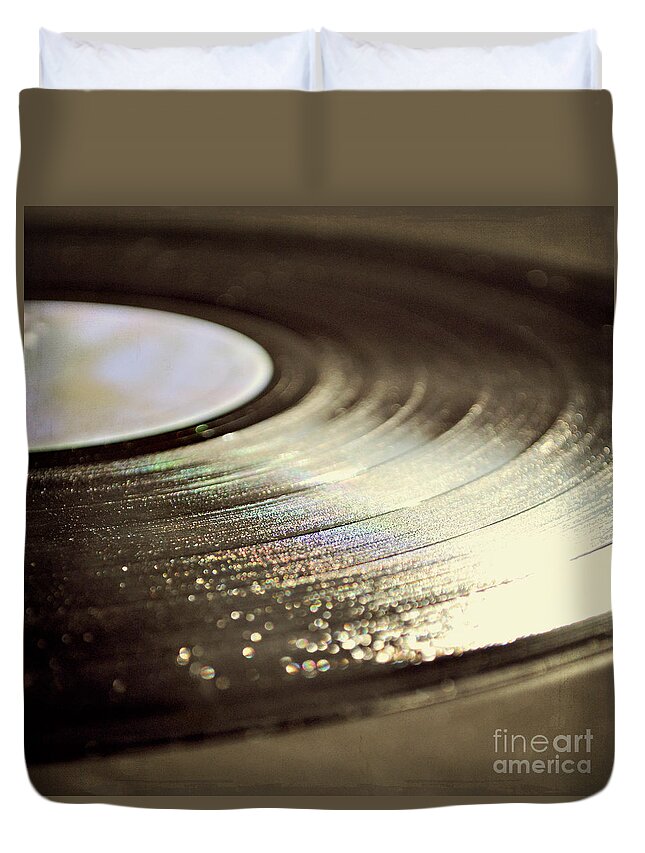 Record Duvet Cover featuring the photograph Vinyl Record by Lyn Randle