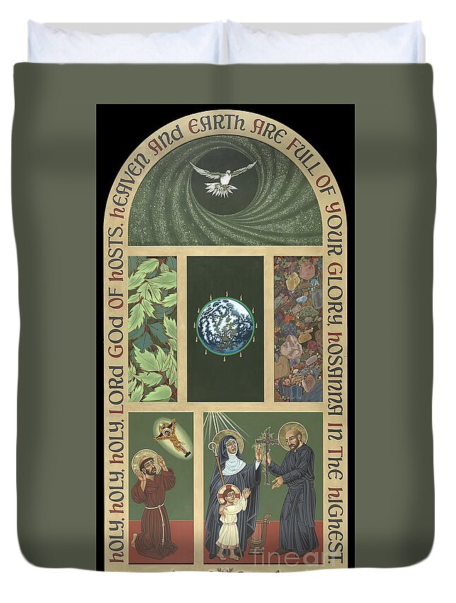 Viriditas Duvet Cover featuring the painting Viriditas - Finding God In All Things by William Hart McNichols