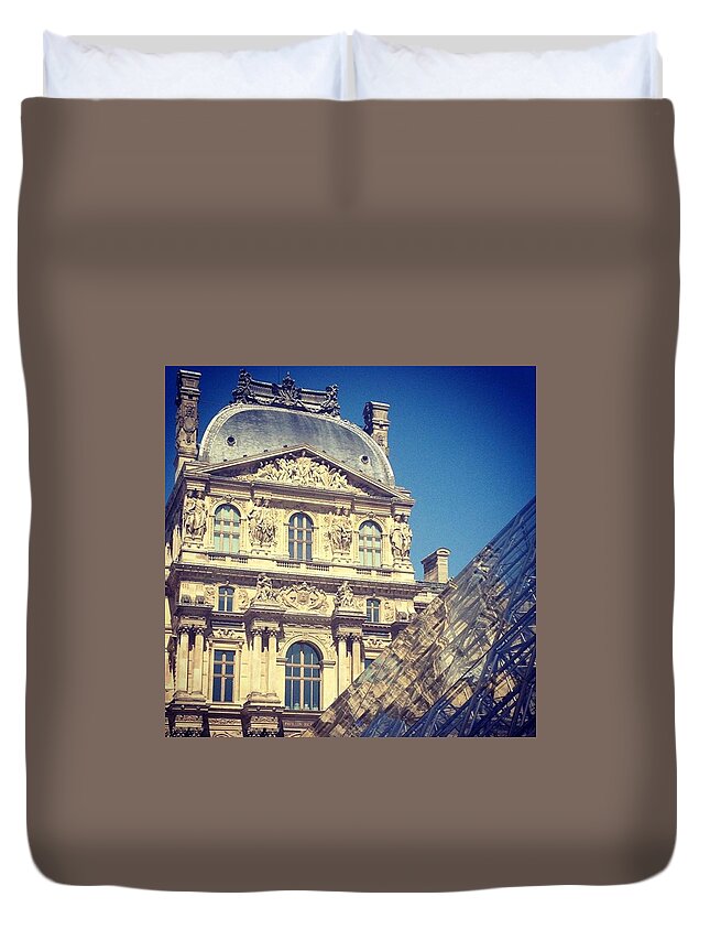 Beautiful Duvet Cover featuring the photograph Visited The Louvre Yesterday!! Paris by Charlotte Cooper