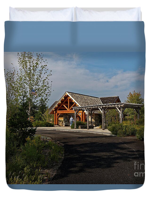 National Park Duvet Cover featuring the photograph Visitors Center, Schoodic Woods campground, Maine by Kevin Shields