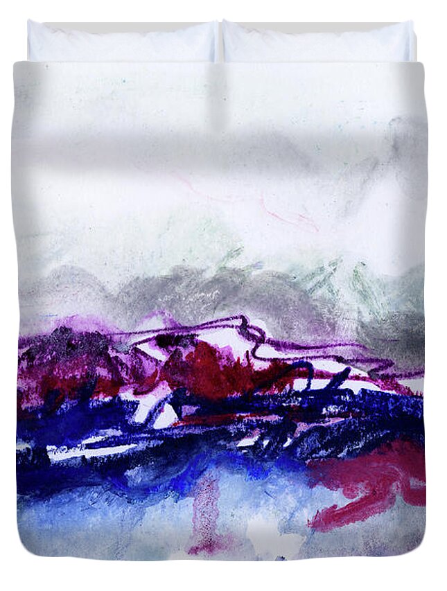 Landscape Duvet Cover featuring the painting Vistas by Tonya Doughty