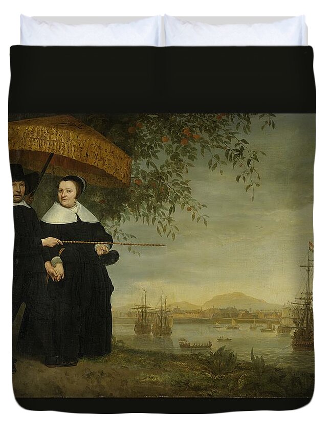 Aelbert Cuyp Duvet Cover featuring the painting VOC Senior Merchant by Vincent Monozlay