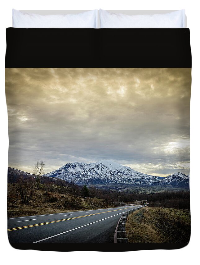 Landscape Duvet Cover featuring the photograph Volcanic Road by Michael Scott