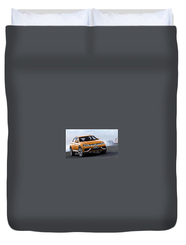 Volkswagen Crossblue Duvet Cover featuring the digital art Volkswagen CrossBlue by Maye Loeser