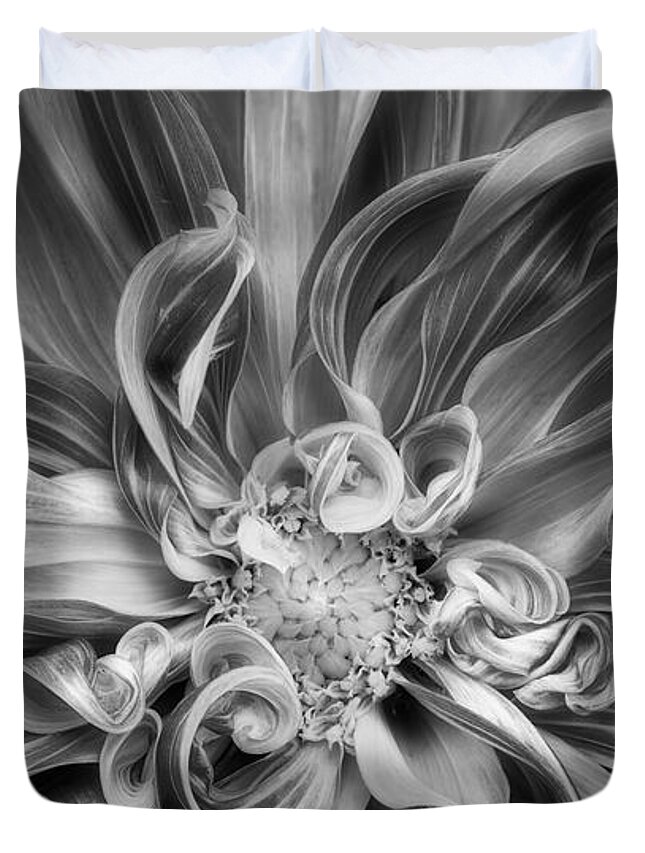 Dahlia Duvet Cover featuring the photograph Vortex by Mary Jo Allen