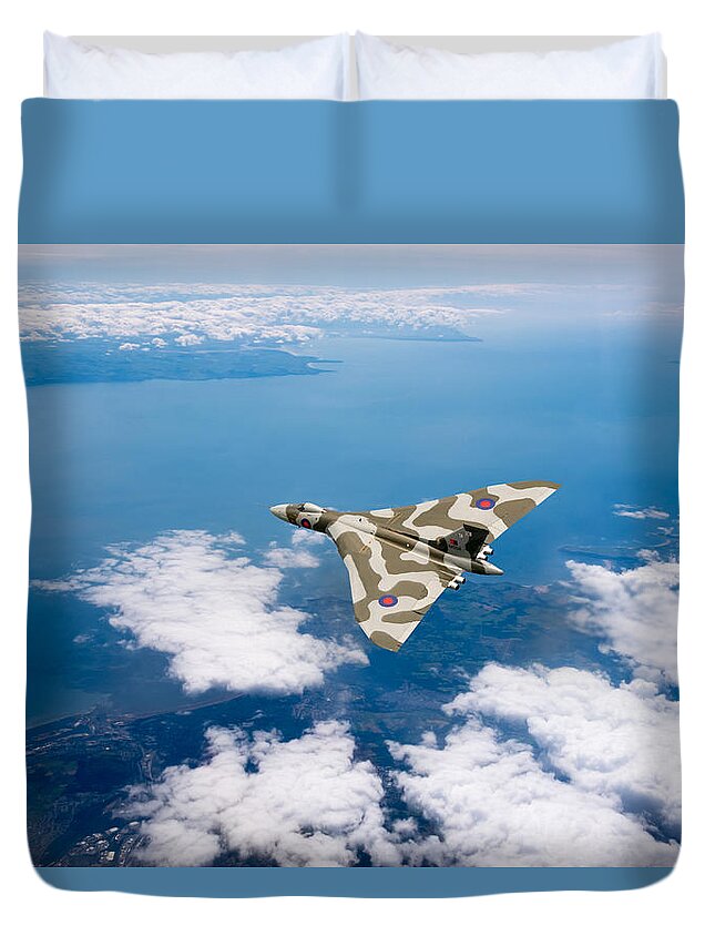 Avro Vulcan Duvet Cover featuring the photograph Vulcan over South Wales by Gary Eason