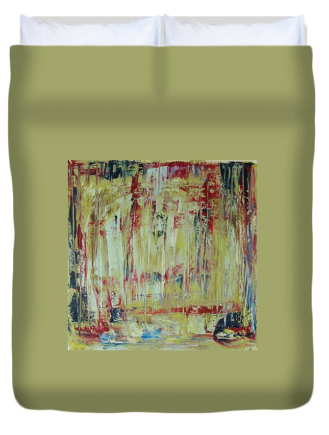 Abstract Painting Duvet Cover featuring the painting W14 - once I by KUNST MIT HERZ Art with heart