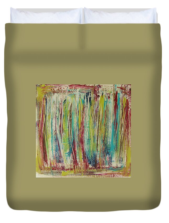Abstract Painting Duvet Cover featuring the painting W15 - once II by KUNST MIT HERZ Art with heart