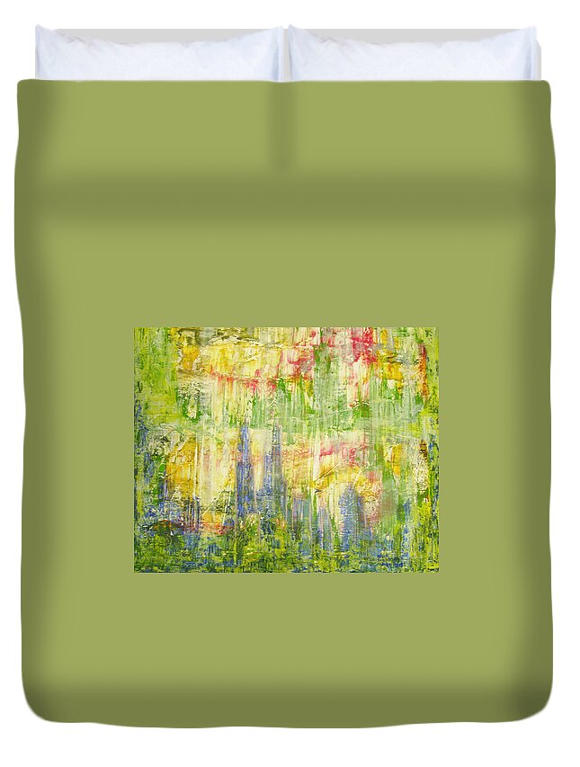 Acryl Painting Artwork. Mixed Media Duvet Cover featuring the painting W9 - the dome by KUNST MIT HERZ Art with heart