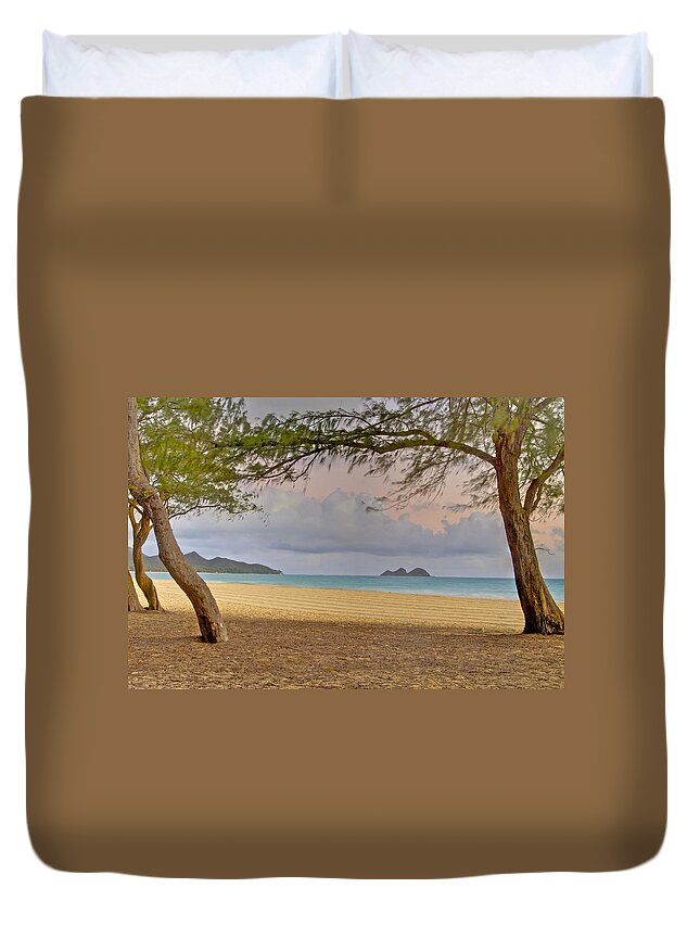 Waimanalo Duvet Cover featuring the photograph Waimanalo Beach by Michael Peychich
