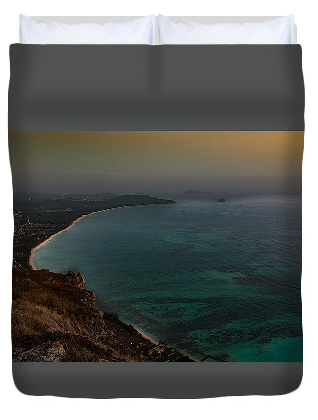 Hawaii Duvet Cover featuring the photograph Waimanalo Sunrise by Art Atkins