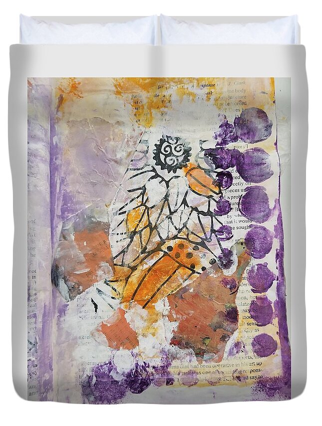 Acrylic Duvet Cover featuring the painting Waiting For Fall by Patricia Byron