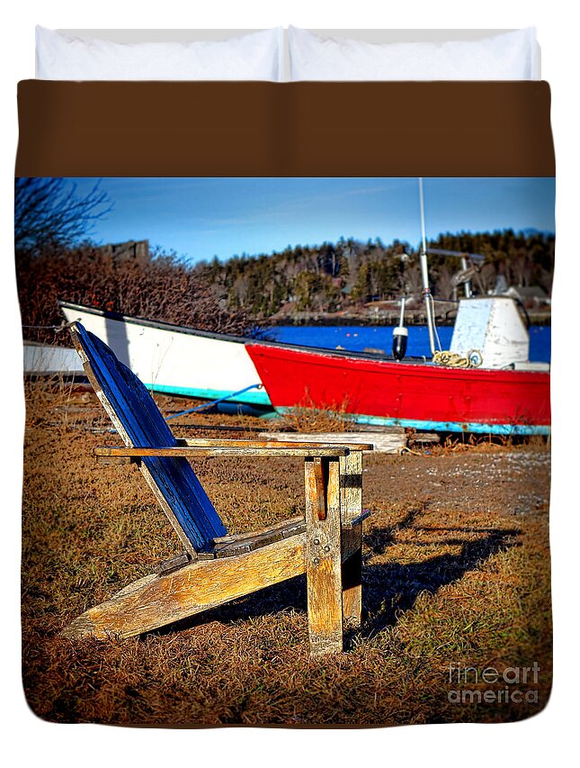 Maine Duvet Cover featuring the photograph Waiting for Spring in Maine by Olivier Le Queinec