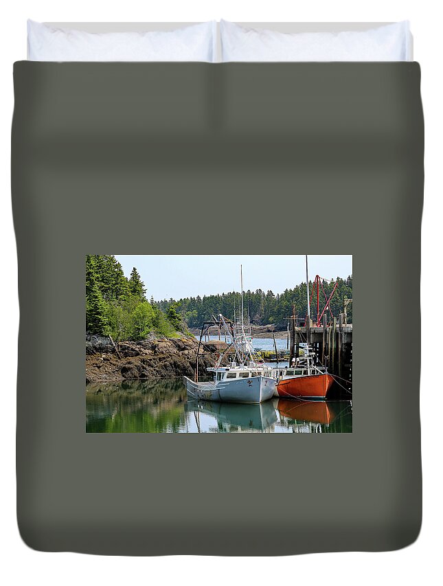 New Brunswick Duvet Cover featuring the photograph Waiting for the Tide by Holly Ross