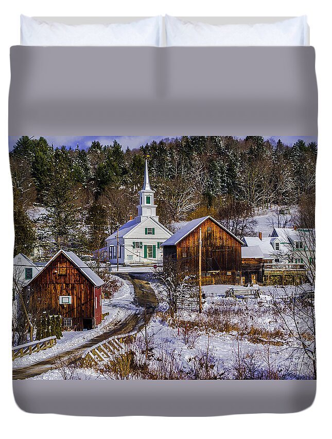 Vermont Duvet Cover featuring the photograph Waits River Vermont by Scenic Vermont Photography