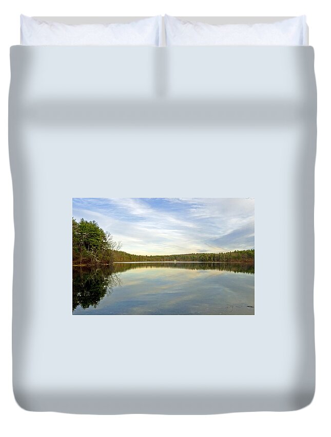 Walden Duvet Cover featuring the photograph Walden Pond by Frank Winters