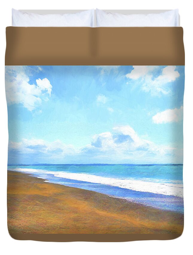 Photopainting Duvet Cover featuring the photograph Walk With Me by Allan Van Gasbeck