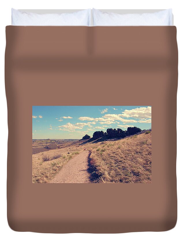 Colorado Duvet Cover featuring the photograph Walking Down - Devil's Backbone by Angie Tirado