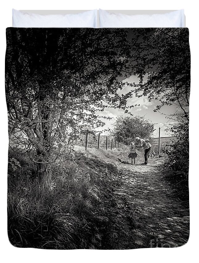D90 Duvet Cover featuring the photograph Walking in Riddlesden by Mariusz Talarek