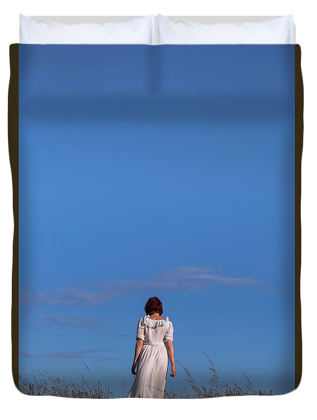Woman Duvet Cover featuring the photograph Walking In The Summer by Joana Kruse