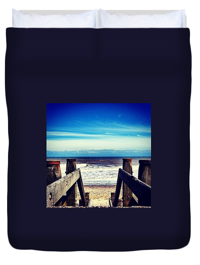 Love Duvet Cover featuring the photograph Walkway To The Beach by Richard Atkin