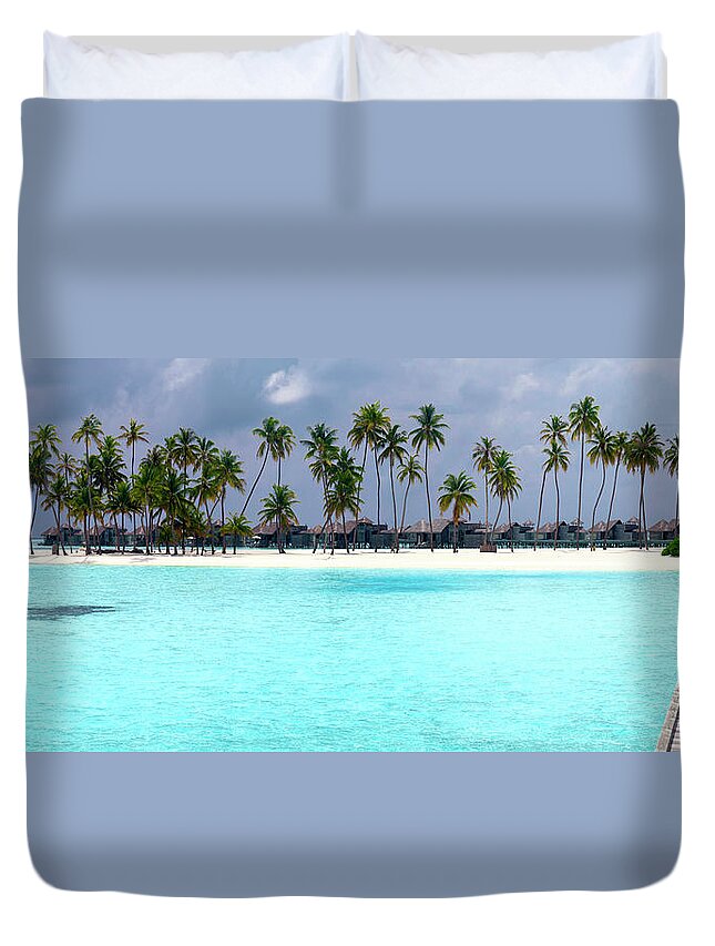 Dock Duvet Cover featuring the photograph Walkway to Utopia by Sean Davey