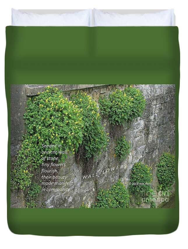 Wallflowers Duvet Cover featuring the photograph Wallflowers by Ann Horn