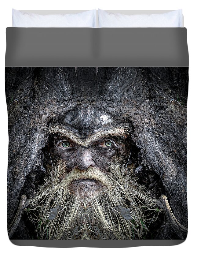 Wood Duvet Cover featuring the digital art Wally Woodfury by Rick Mosher