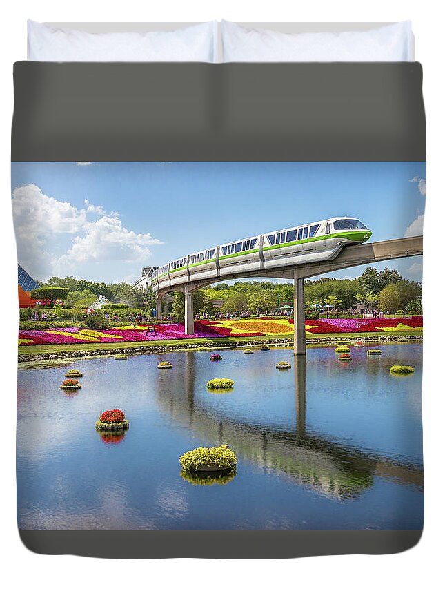 Walt Disney World Duvet Cover featuring the photograph Walt Disney World EPCOT Flower Festival by Robert Bellomy