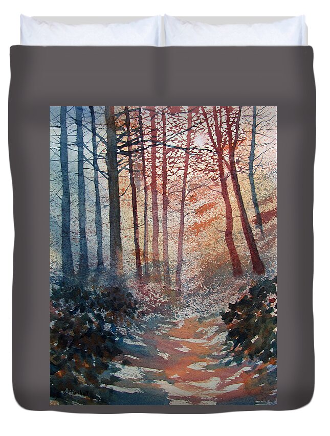 Glenn Marshall Yorkshire Artist Duvet Cover featuring the painting Wander in the Woods by Glenn Marshall