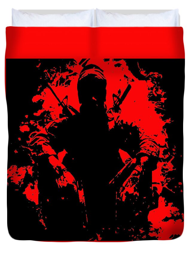 War Is Hell Duvet Cover featuring the mixed media War is Hell 2 by Brian Reaves