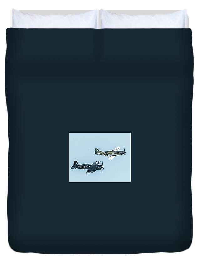 Vintage Aircraft Duvet Cover featuring the photograph Warbirds by Joe Granita