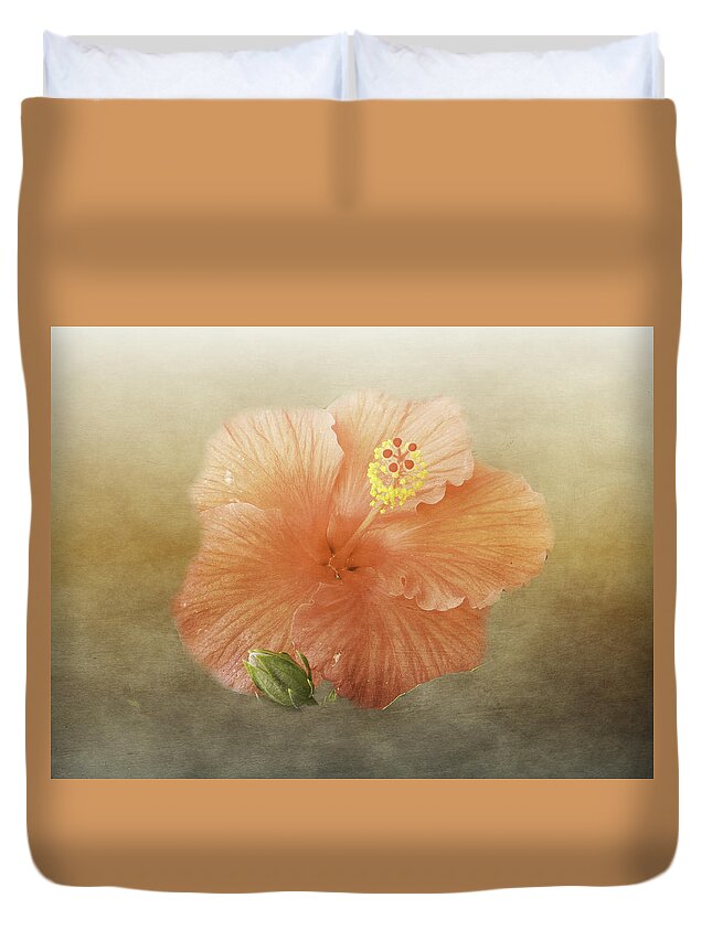 Hibiscus Duvet Cover featuring the photograph Warm Hibiscus by Judy Hall-Folde