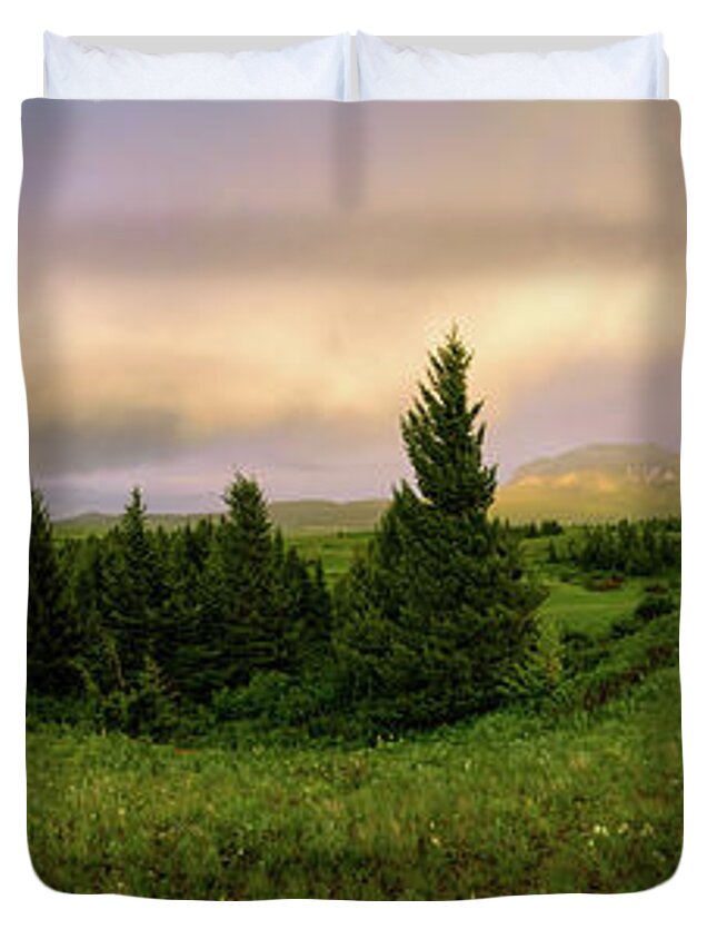 Warm The Soul Duvet Cover featuring the photograph Warm the Soul Panorama by Chad Dutson
