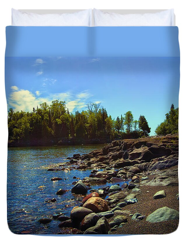 Sugarloaf Cove Minnesota Duvet Cover featuring the photograph Warmth of Sugarloaf Cove by Bill and Linda Tiepelman