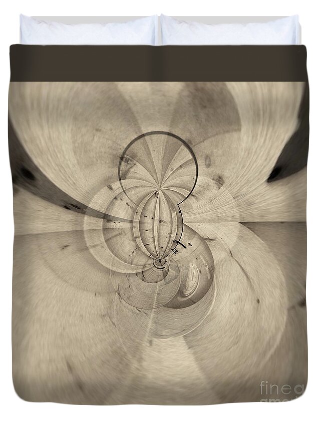 Digital Art Work Duvet Cover featuring the digital art Warped Worlds - Barn Woods No. 3 by Jason Freedman