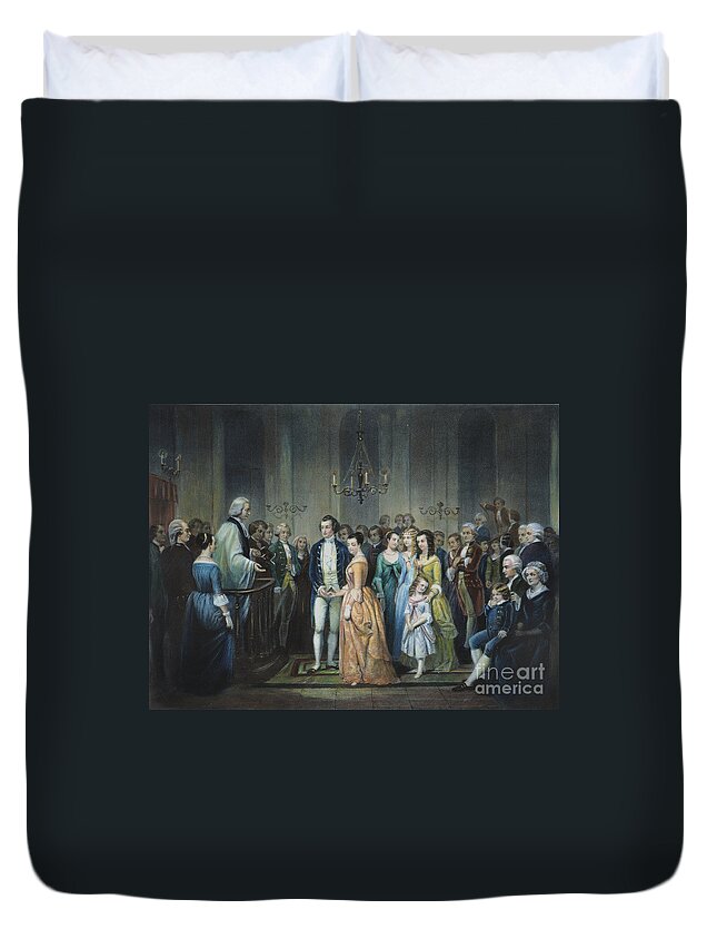 1759 Duvet Cover featuring the photograph Washingtons Marriage by Granger