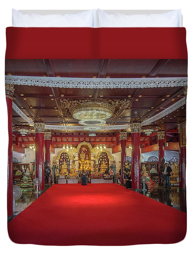 Scenic Duvet Cover featuring the photograph Wat Pa Dara Phirom Phra Chulamani Si Borommathat Interior DTHCM1607 by Gerry Gantt