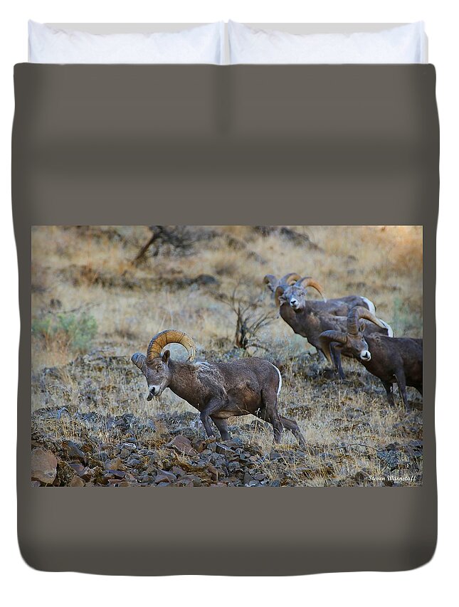 Oregon Duvet Cover featuring the photograph Watch It by Steve Warnstaff