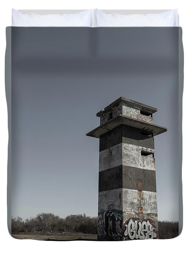 Tower Fort Cape Cod Ma Mass Massachusetts Outside Outdoors Watch Watchtower Duvet Cover featuring the photograph Watching by Brian Hale