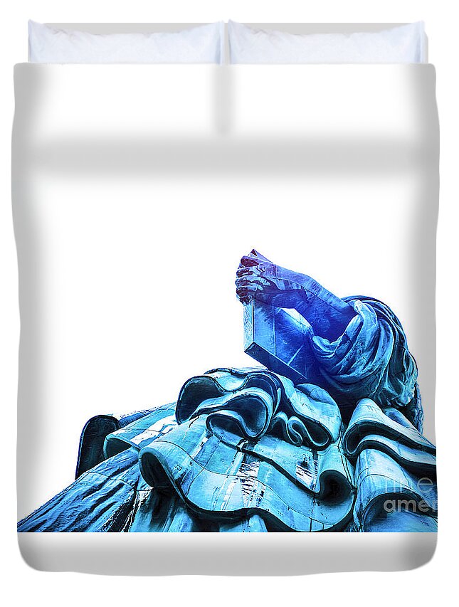 Statue Of Liberty Duvet Cover featuring the photograph Watching Liberty by HELGE Art Gallery