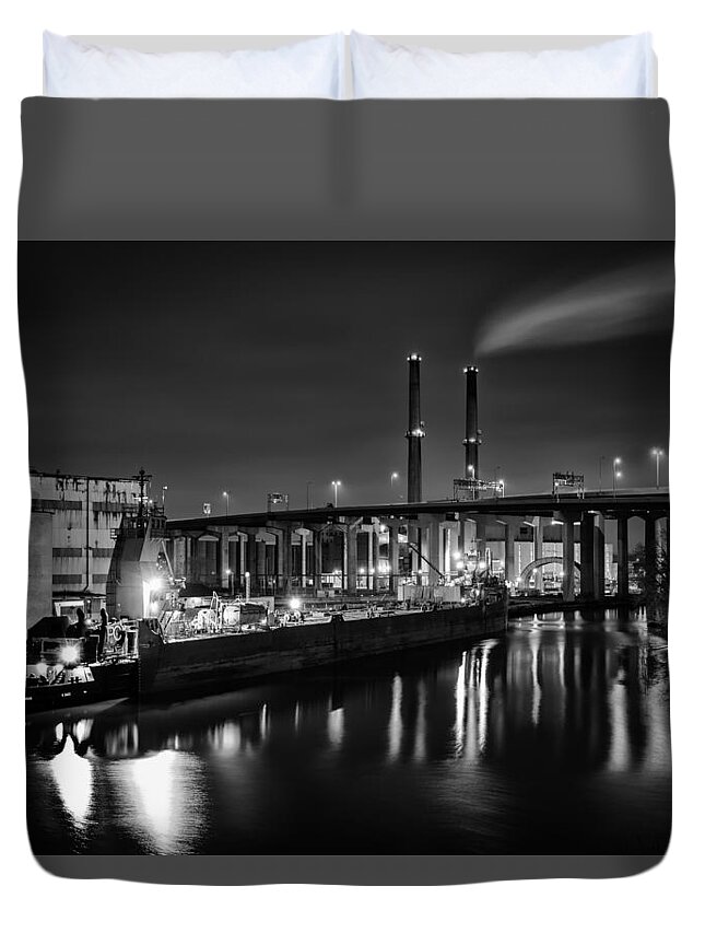 Www.cjschmit.com Duvet Cover featuring the photograph Water and Cement by CJ Schmit