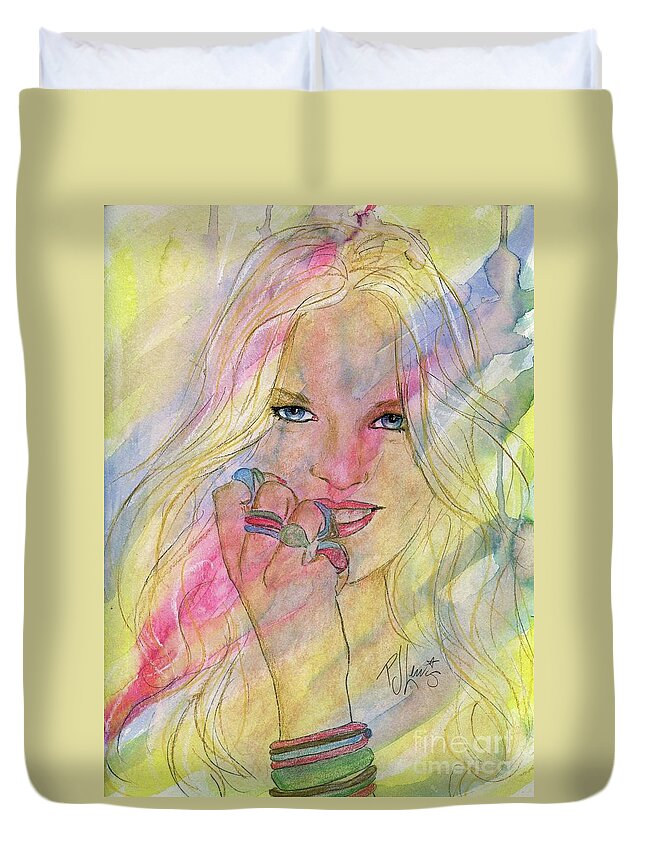 Watercolor Duvet Cover featuring the painting Water Colored Memories by PJ Lewis