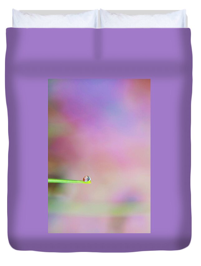 Mission Trails Duvet Cover featuring the photograph Water Droplet by Nicole Swanger