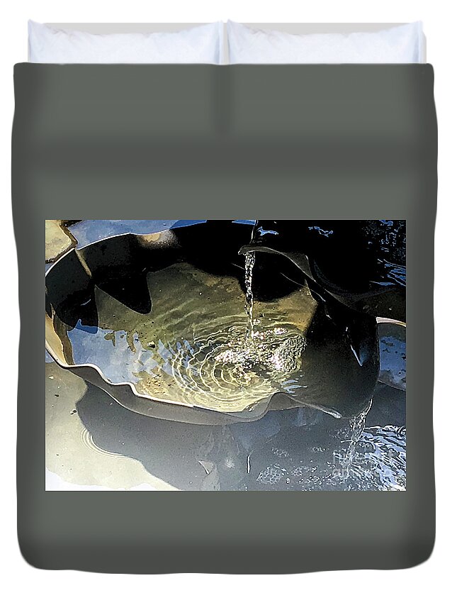 Water Duvet Cover featuring the photograph Water in the shell by Eva-Maria Di Bella